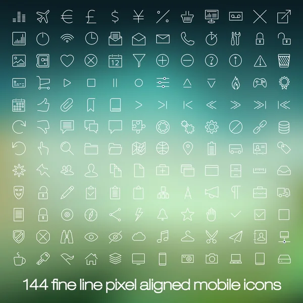 Modern user interface line icons, pixels perfect optimized. — 图库矢量图片
