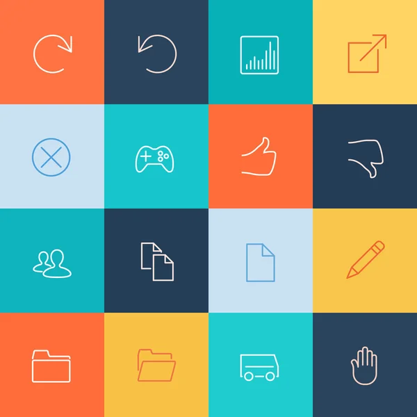 Modern user interface line icons, pixels perfect optimized. — Stock vektor