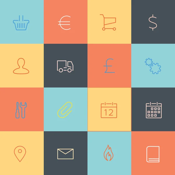 Modern user interface line icons, pixels perfect optimized. — Stockvector