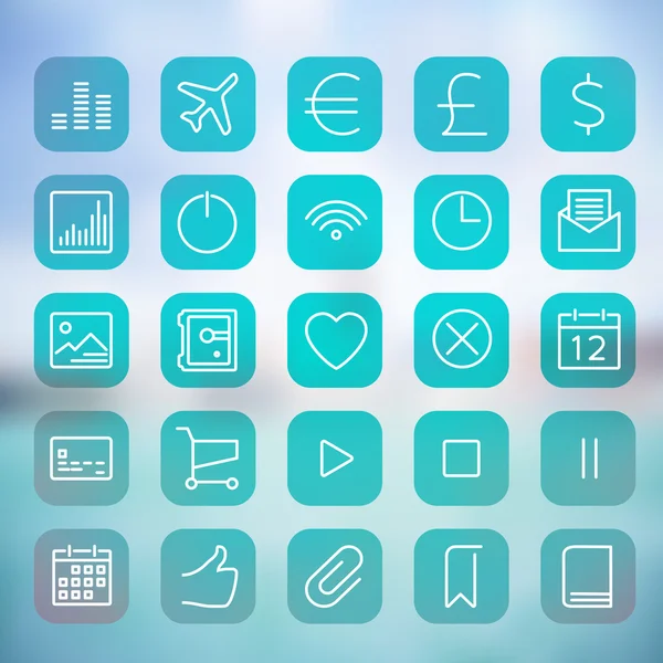 Modern user interface line icons, pixels perfect optimized. — Wektor stockowy