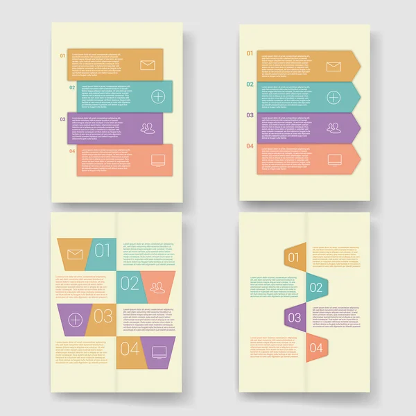 Set of infographic template layouts. Flow chart secuence numbered banner design — Wektor stockowy