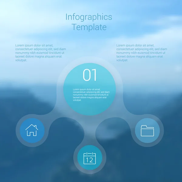 Set di layout dei modelli infografici. Grafico di flusso secuenza disegno banner numerato su sfondo blu — Vettoriale Stock