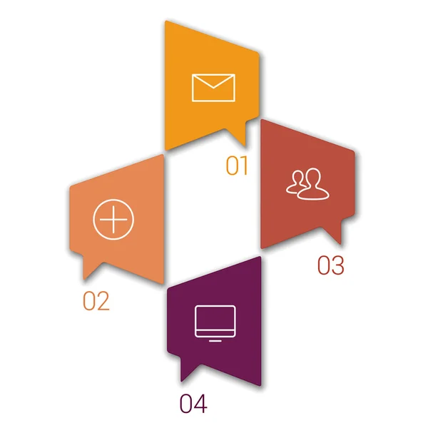 Set of infographic template layouts. Flow chart secuence numbered banner design — 图库矢量图片