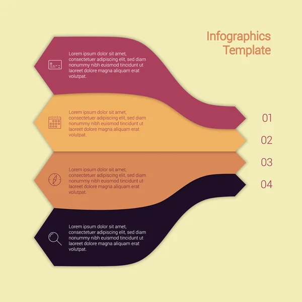 Set of infographic template layouts. Flow chart secuence numbered banner design — Stockový vektor