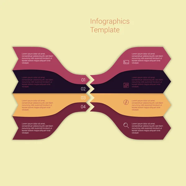 Conjunto de plantillas infográficas. Diseño de banner numerado secuencia de diagrama de flujo — Vector de stock