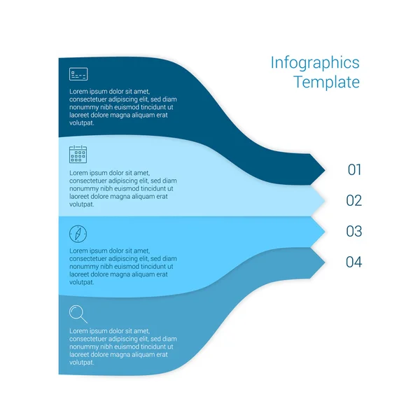 Set of infographic template layouts. Flow chart secuence numbered banner design — ストックベクタ