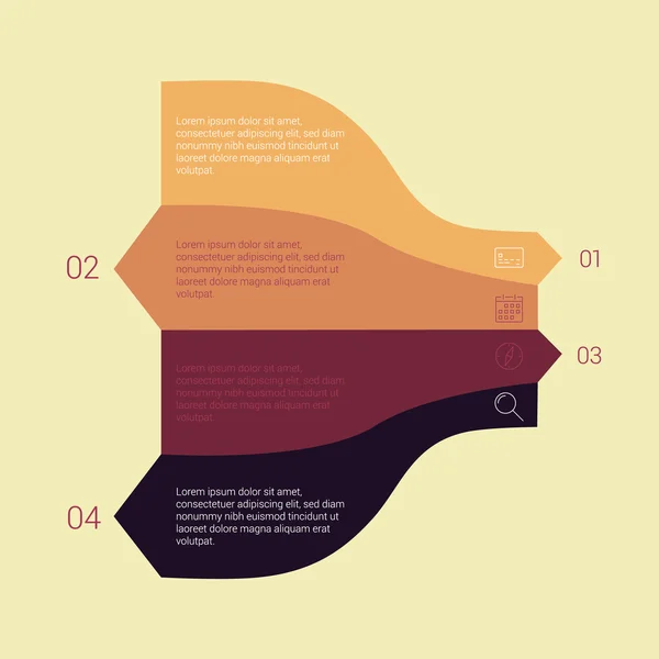 Set di layout dei modelli infografici. Grafico di flusso secuenza disegno banner numerato — Vettoriale Stock