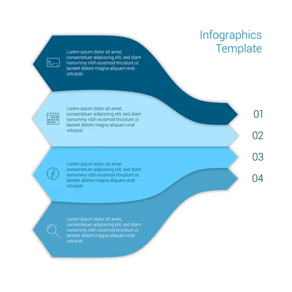 Conjunto de plantillas infográficas. Diseño de banner numerado secuencia de diagrama de flujo — Vector de stock