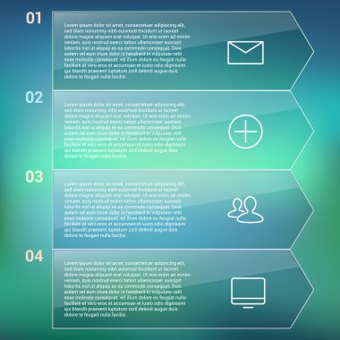 Set of infographic template layouts. Flow chart secuence numbered banner design on blue background
