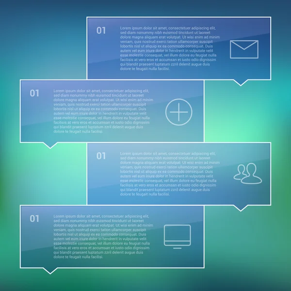 Set of infographic template layouts. Flow chart secuence numbered banner design on blue background — Wektor stockowy