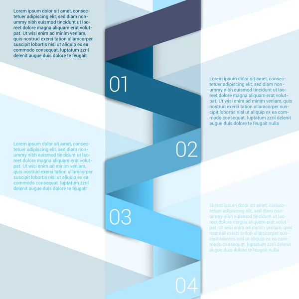 Fold ribbon secuence chart infographic template design — Stok Vektör