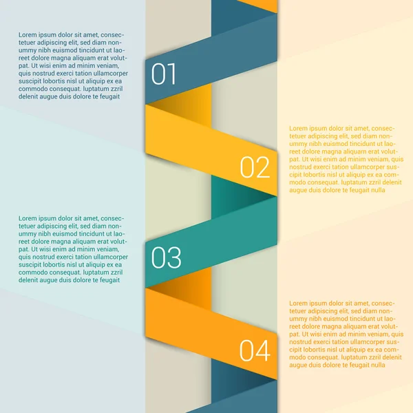 Fold ribbon secuence chart infographic template design — 图库矢量图片