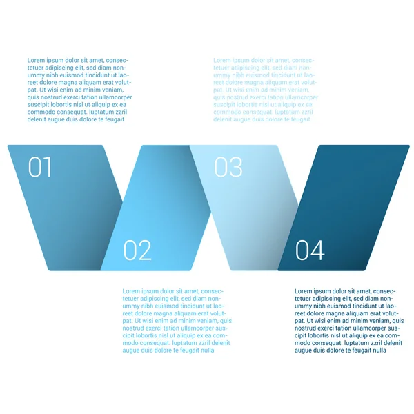 Ruban plié en forme de W numéroté conception de modèle infographique de diagramme de sécurité — Image vectorielle