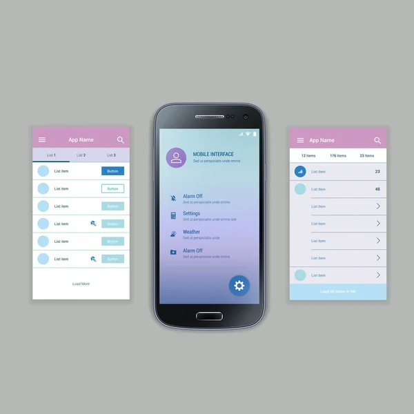 Mobile Screens User Interface Kit. Modern user interface UX, UI screen ...