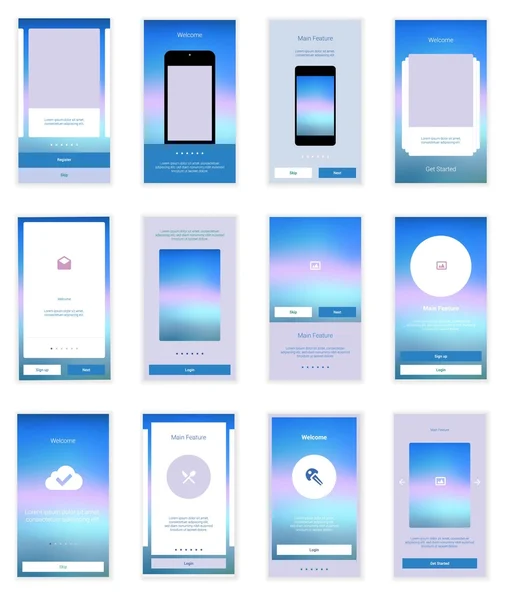 Mobile User Interface 35 Screens Wirefrme Kit for onboarding wizard ...