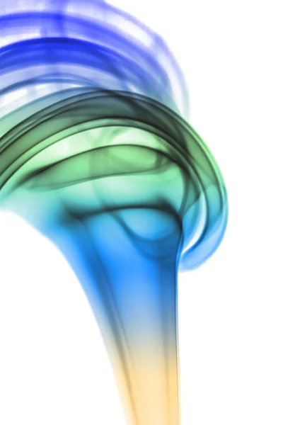 Beyaz arka plan üzerinde renkli duman