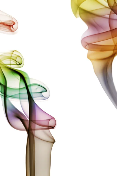 Beyaz arka plan üzerinde renkli duman