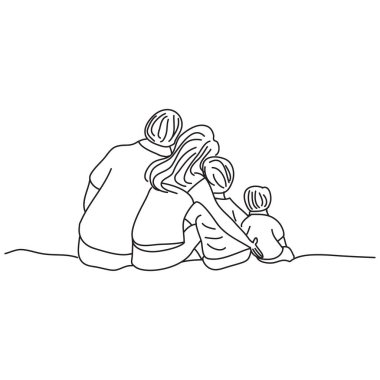 Birlikte oturan bir ailenin arka plan görüntüsü..