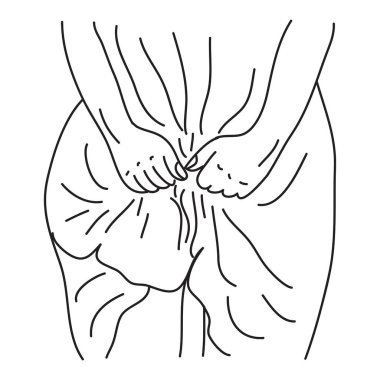 Sıkışık elbiseli depresif bir kadının el resmi. Kadın şiddeti konseptine karşı kampanya