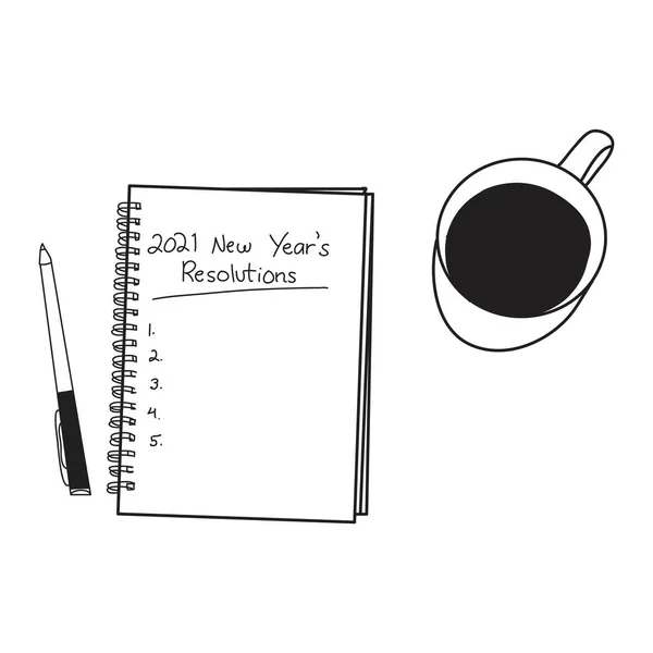 Illustration Handgezeichnet Für Das Neujahrskonzept Frohes Neues Jahr 2021 — Stockvektor