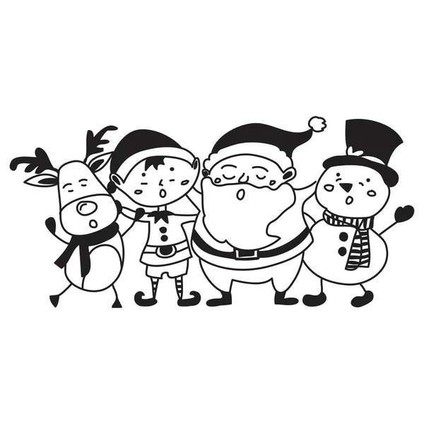 クリスマスのコンセプトのために描かれたイラストハンド クリスマスキャラクター — ストックベクタ