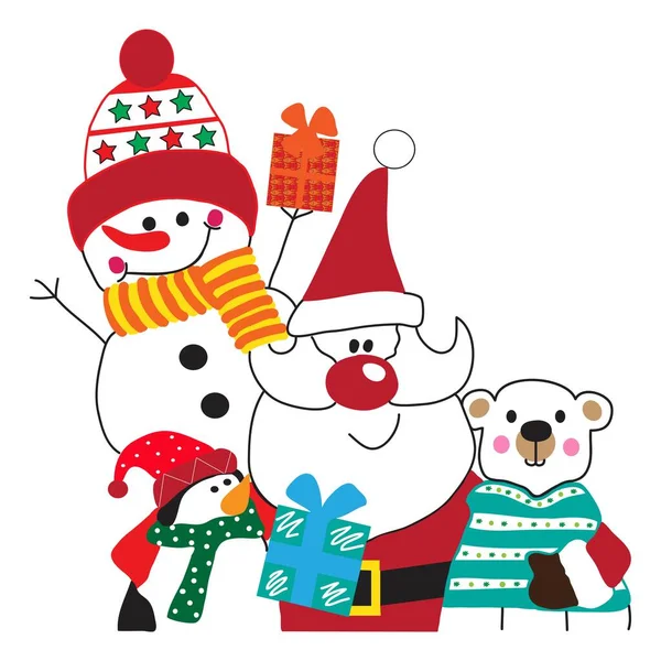 Ilustração Mão Desenhada Para Conceito Natal Personagem Natal —  Vetores de Stock