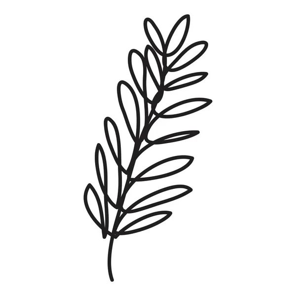 Hand Drawing Vector Tree Leaves Modern Single Line Art Aesthetic — Stock Vector