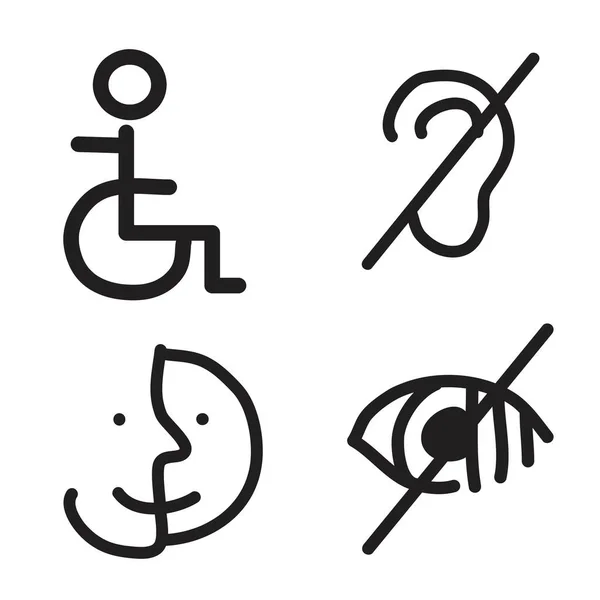 Doodle Tangan Digambar Dari Disabilitas Simbol Atau Tanda - Stok Vektor