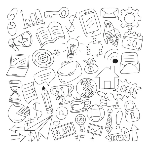 Mână Desenată Icoana Afaceri Hand Drawn Doodle Vector — Vector de stoc