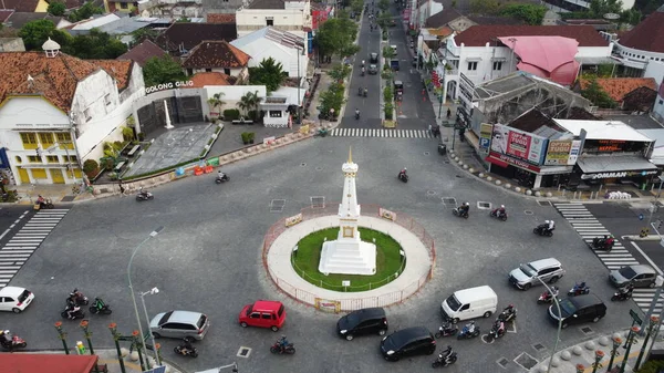 Yogyakarta Indonesia 2021 Toukokuuta Ilmakuva Tugu Jogjasta Tai Yogyakartan Muistomerkistä — kuvapankkivalokuva