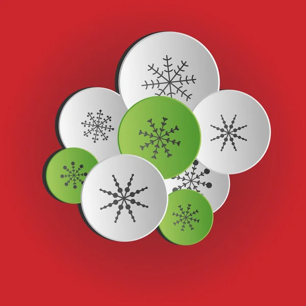Kerstmis bellen met sneeuwvlokken — Stockvector
