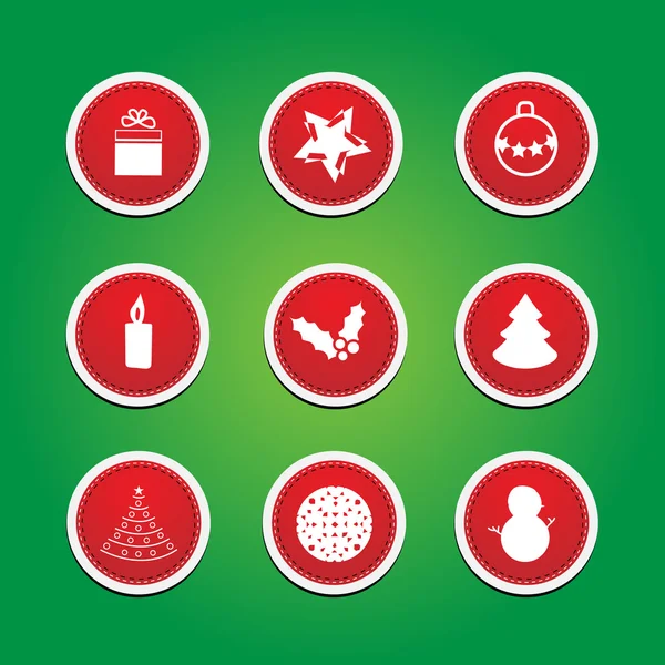 Set of Christmas badges — Stock Vector