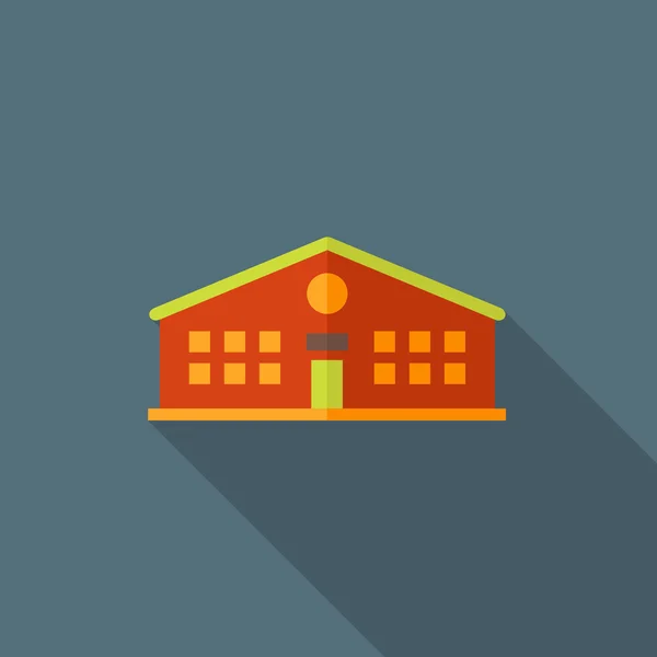 Gebouw huis platte pictogram — Stockvector