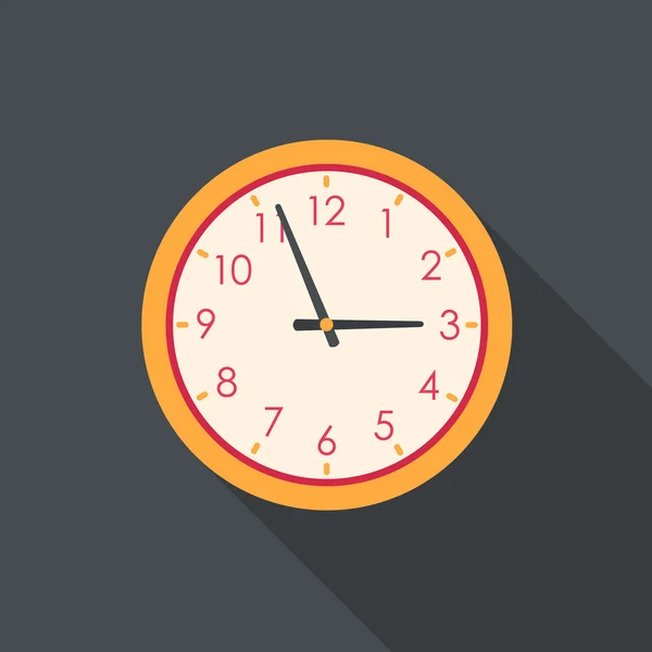 Reloj Icono plano — Vector de stock