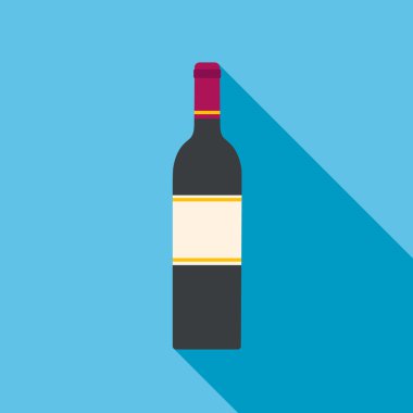 Şarap şişesi vektör düz simgesi