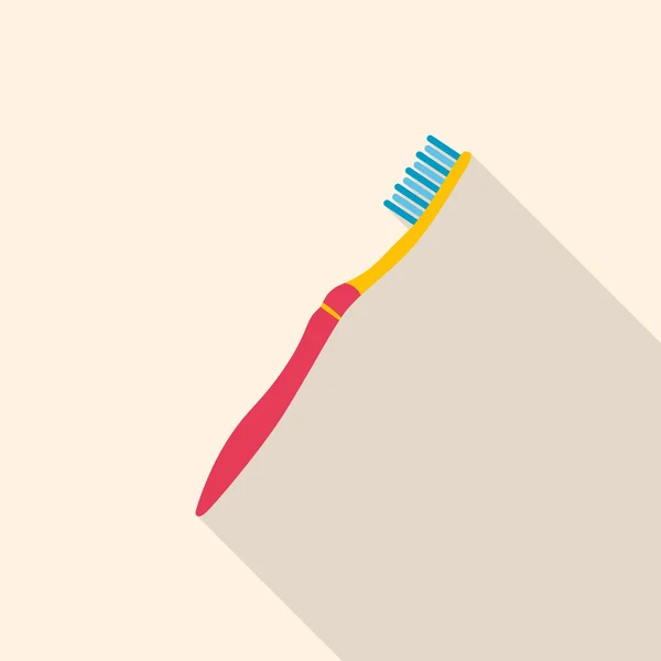 Ícone plano da escova de dentes — Vetor de Stock