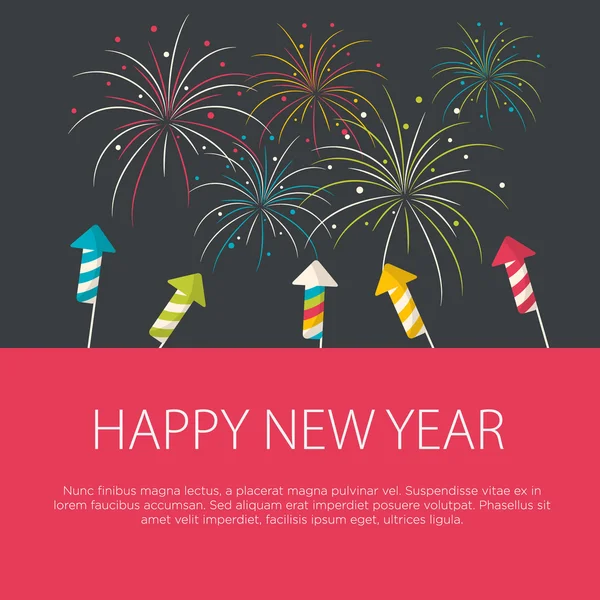 Ευτυχισμένο το νέο έτος ευχετήρια κάρτα — Διανυσματικό Αρχείο
