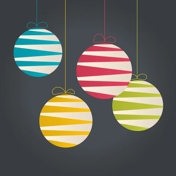 Hanging Christmas baubles — Stock Vector