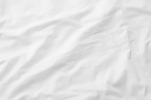 Fechar Cama Lençóis Brancos Com Espaço Cópia — Fotografia de Stock