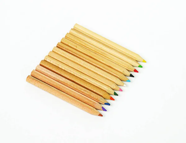 Colored Pencils White Background — Stock Photo, Image