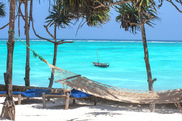 Lantern on the stone on the background of ocean
