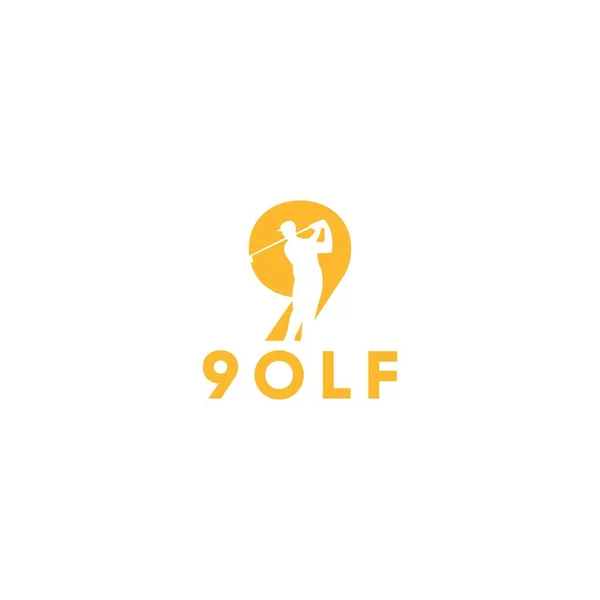 Nueve Vectores Diseño Logotipo Golf — Archivo Imágenes Vectoriales