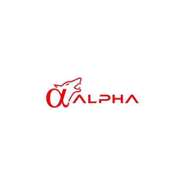 Vector Diseño Logotipo Alpha Wolf — Vector de stock