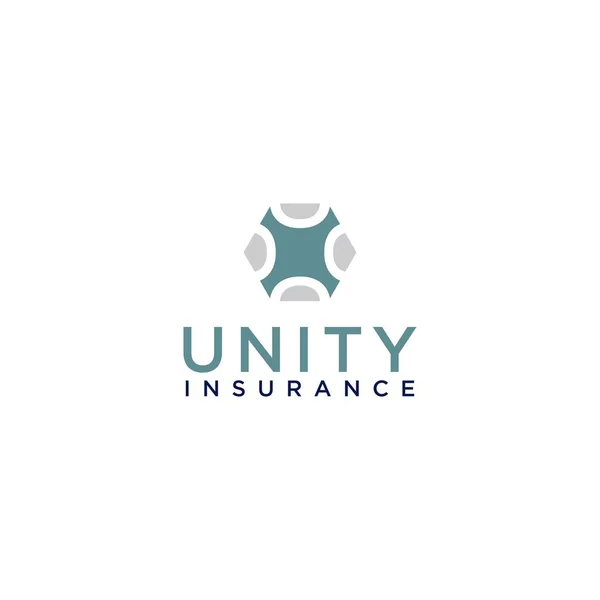 Vector Diseño Logotipo Seguro Unity — Vector de stock