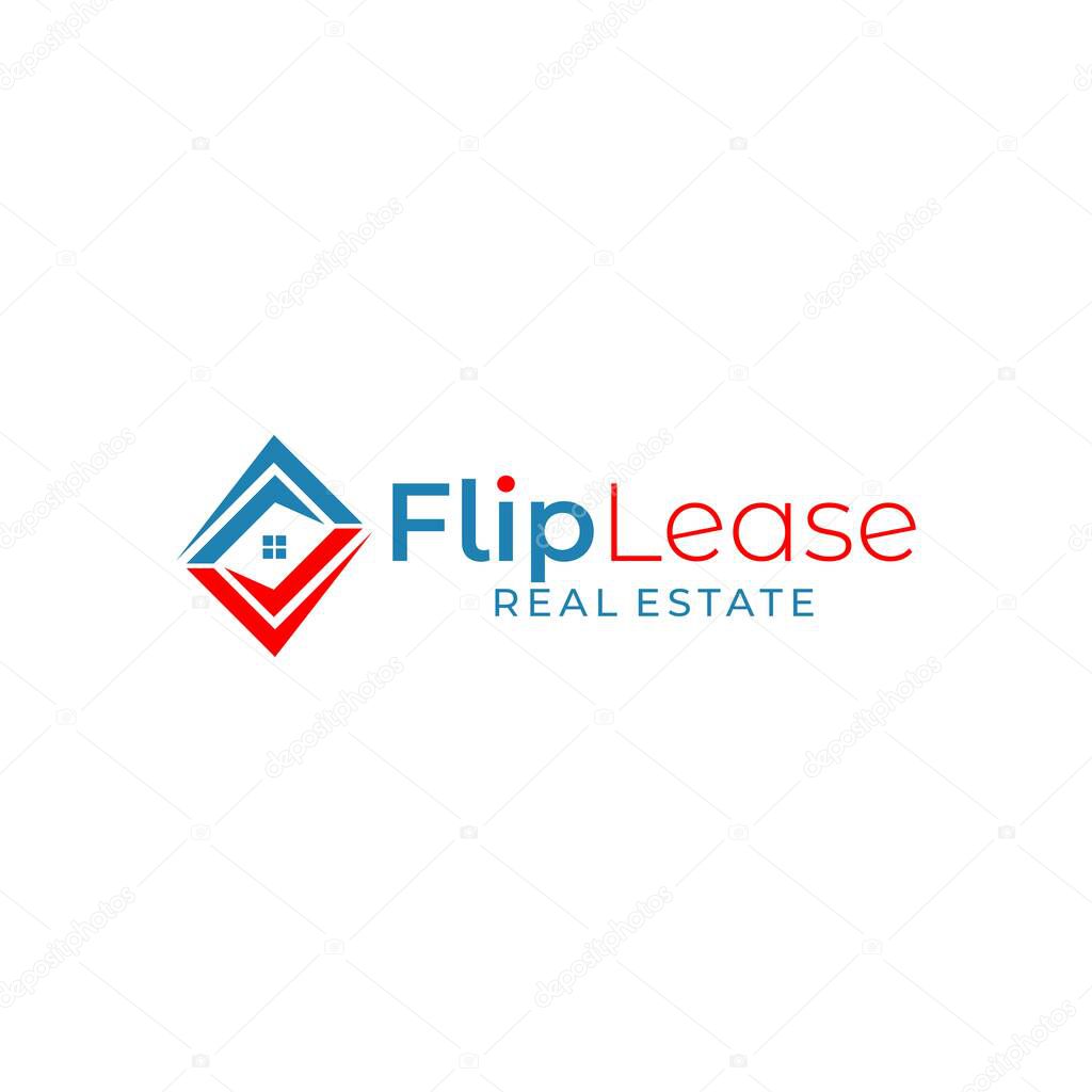 Flip Lease Real Estate Logo Design Vector