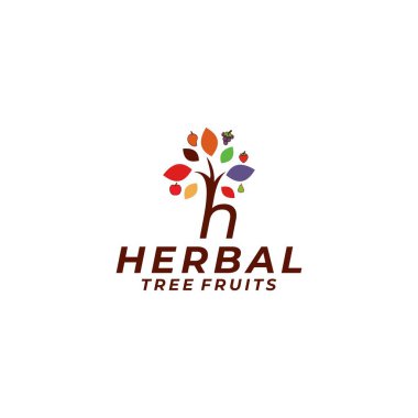 Herbal TreeFruits Logo Tasarım Vektörü