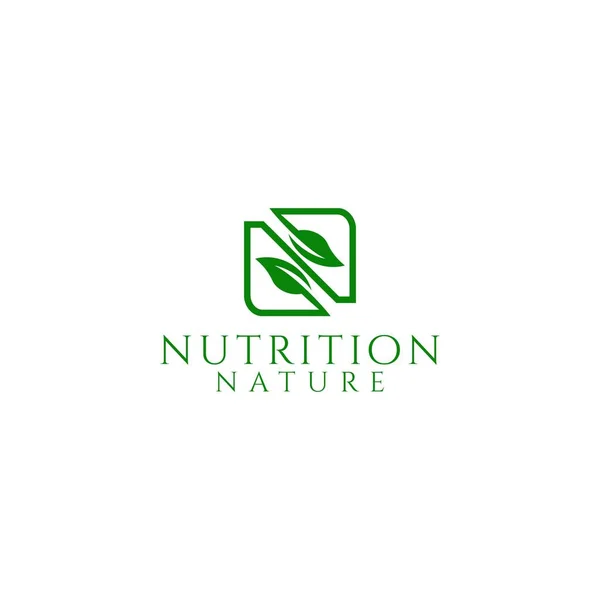Nutrition Nature Logo Conception Vecteur — Image vectorielle