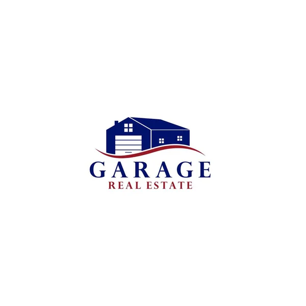 Garagem Real Estate Logo Design Vector —  Vetores de Stock