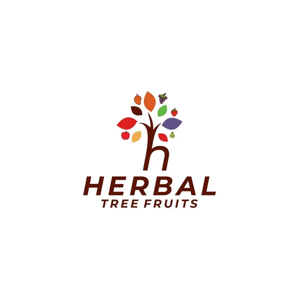 Herbal TreeFruits Logo Tasarım Vektörü