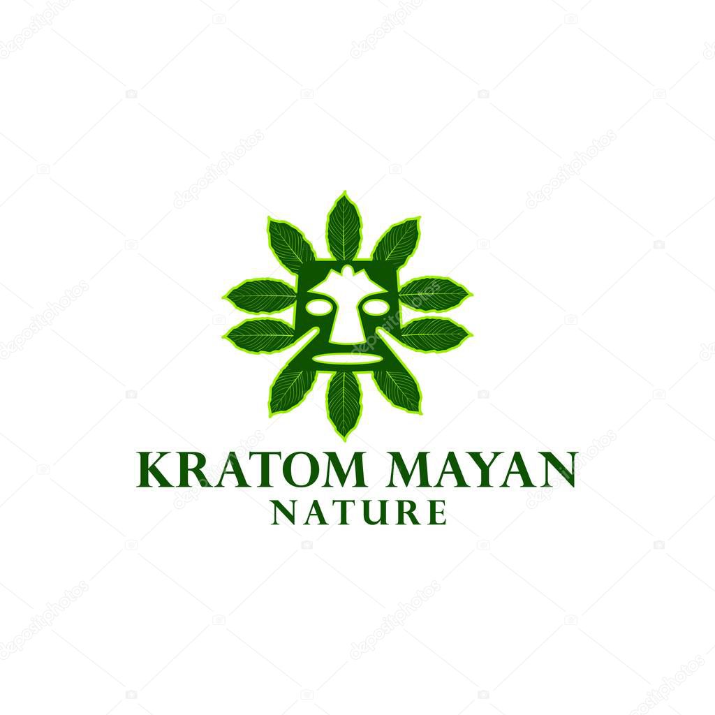 Kratom Mayan Logo Design Vector